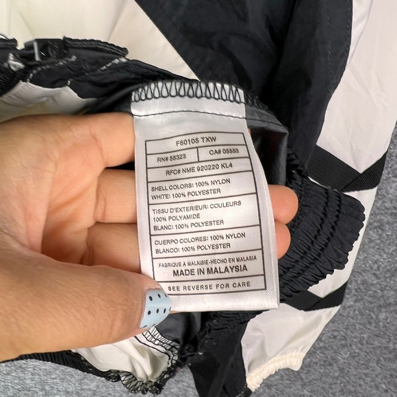 Nike Vintage Track Jacket Black White Windbreaker Women's Size L (12-14) - Picture 10 of 12